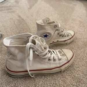 Converse High-Top Sneakers - Cream and Red